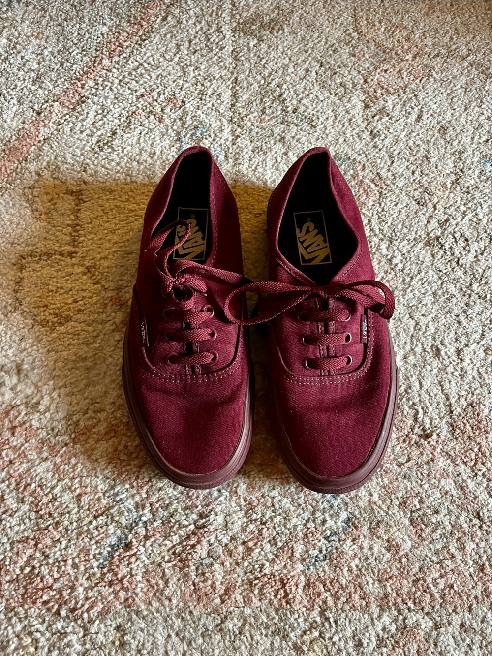 Vans Burgundy Canvas Low-Top Sneakers